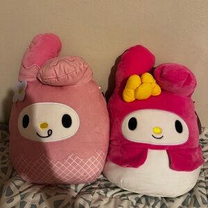 Squishmallows X Sanrio - Brand New - My Melody Plush Set - Pink and White
